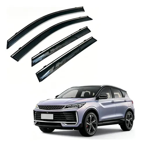 Aletas Bota Agua Premium Geely Coolray/ New / Lite 2023-2027 Policarbonato 3mm Acero Inox
